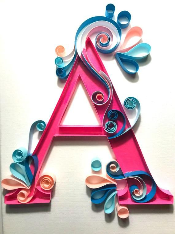 Paper Quilled Letter A 12 x9 Quilling Letters Paper