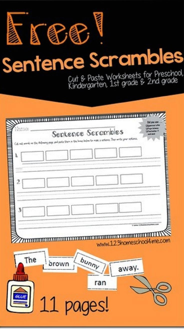 Sentence Scrambles Worksheets Kindergarten Writing