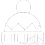 Winter Hat Tracing Worksheet For Kids Coloring Page