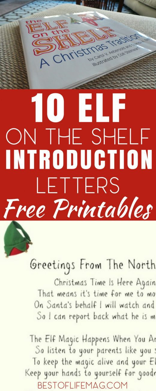 10 Elf On The Shelf Introduction Letters Printable The 