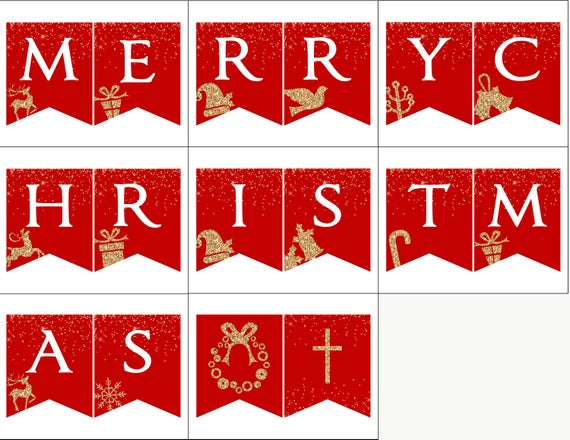 10 Festive Merry Christmas Banner Printables 
