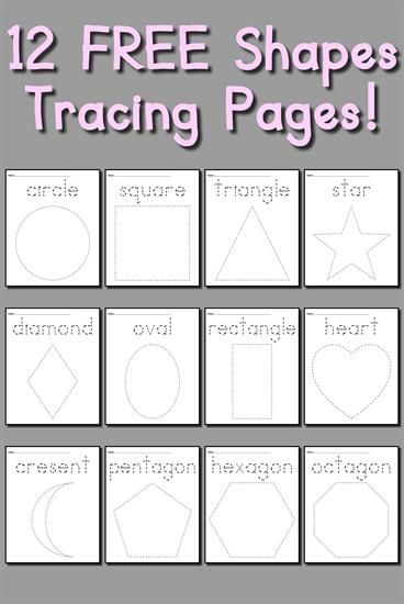 12 Shapes Tracing Worksheets Shape Coloring Pages 