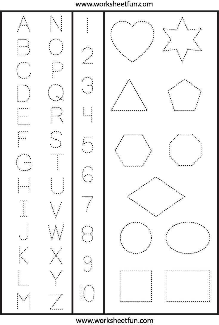 123 Tracing Worksheets Preschool Shape Tracing 