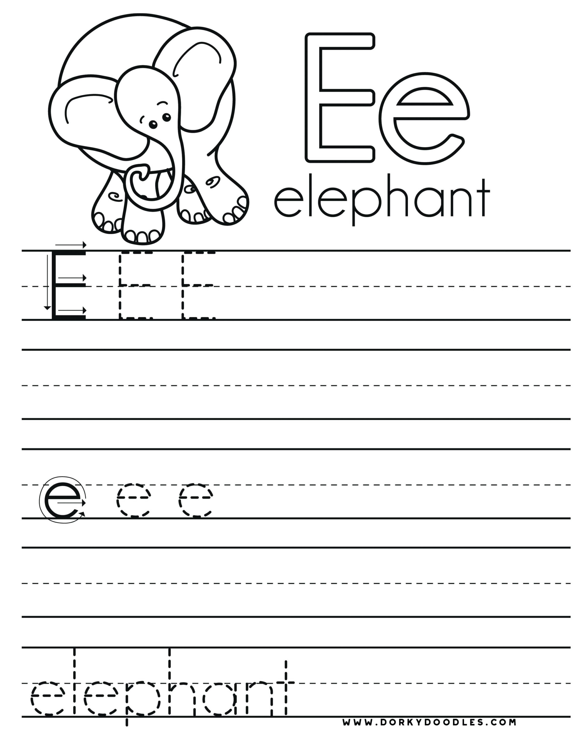 32 Fun Letter E Worksheets KittyBabyLove