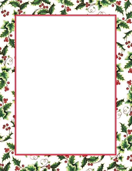 8 Best Free Printable Christmas Borders Holly Printablee