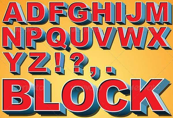 9 Printable Block Letters PSD EPS Free Premium 