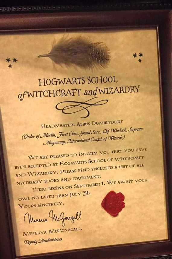 Acceptance Letter Harry Potter Harry Potter Birthday