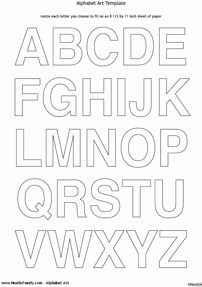 Alphabet Art Nestl Family Alphabet Letter Templates