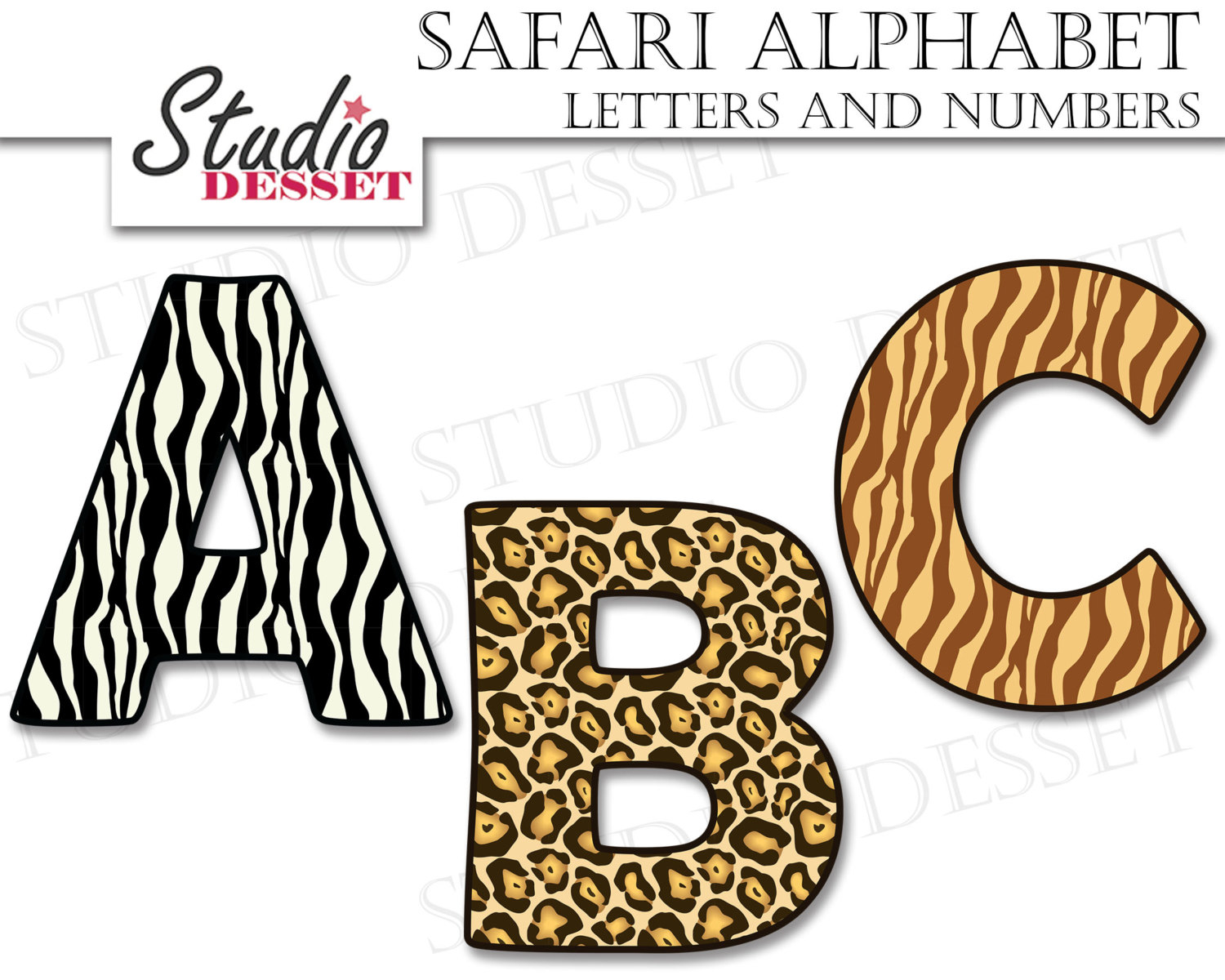Alphabet Cliparts Safari Letters And Numbers ABC Clipart