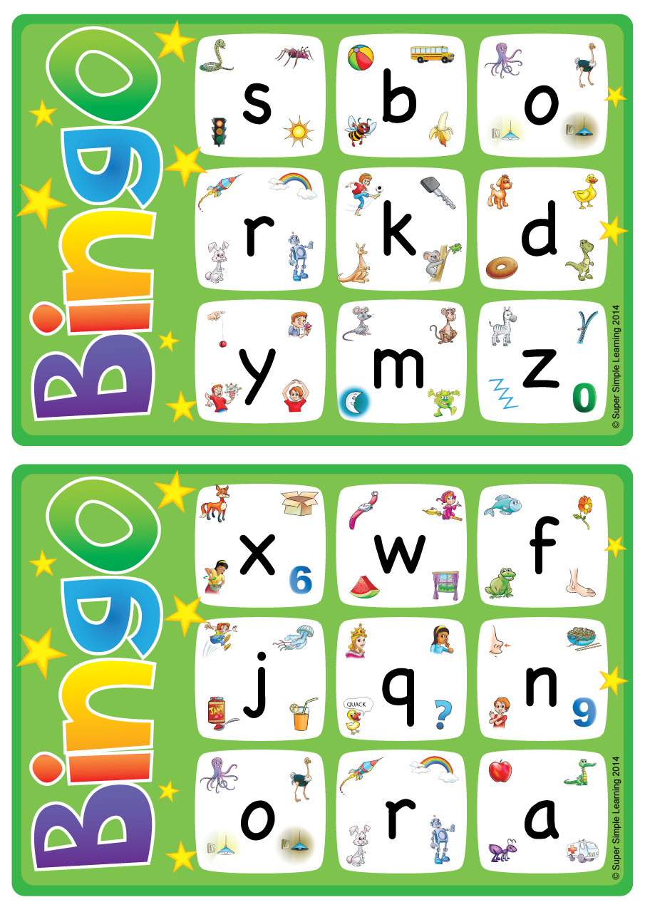 Alphabet Vocabulary Bingo Game Lowercase Letters A z 
