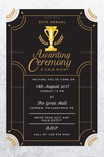 Annual Award Ceremony Invitation Template Invitation 