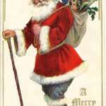 Antique Santa With Cane Image The Graphics Fairy