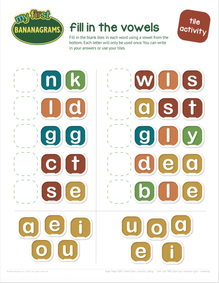 Printable Bananagrams Letters