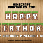 Birthday Banner Printable Minecraft Happy Birthday Banner
