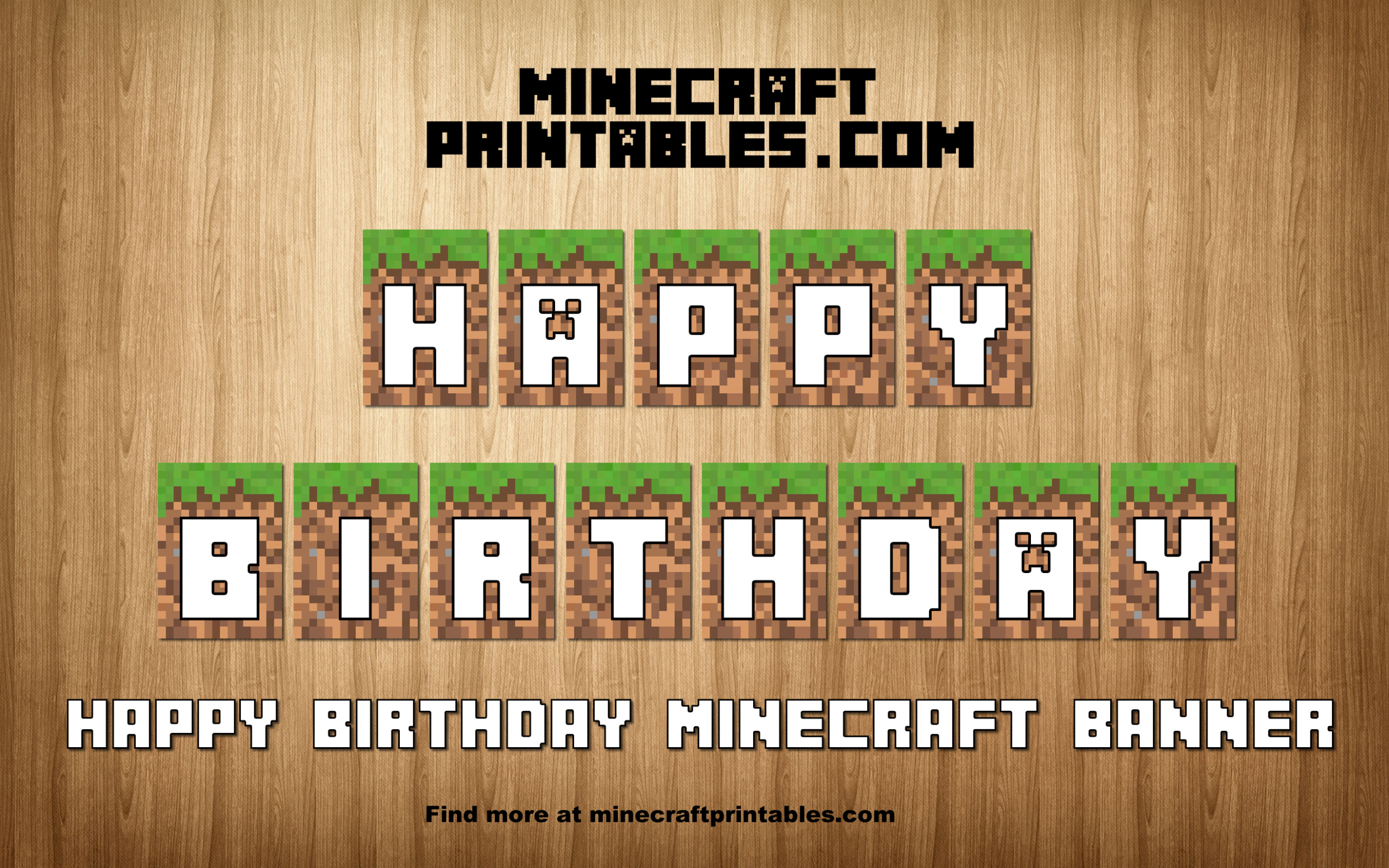 Birthday Banner Printable Minecraft Happy Birthday Banner