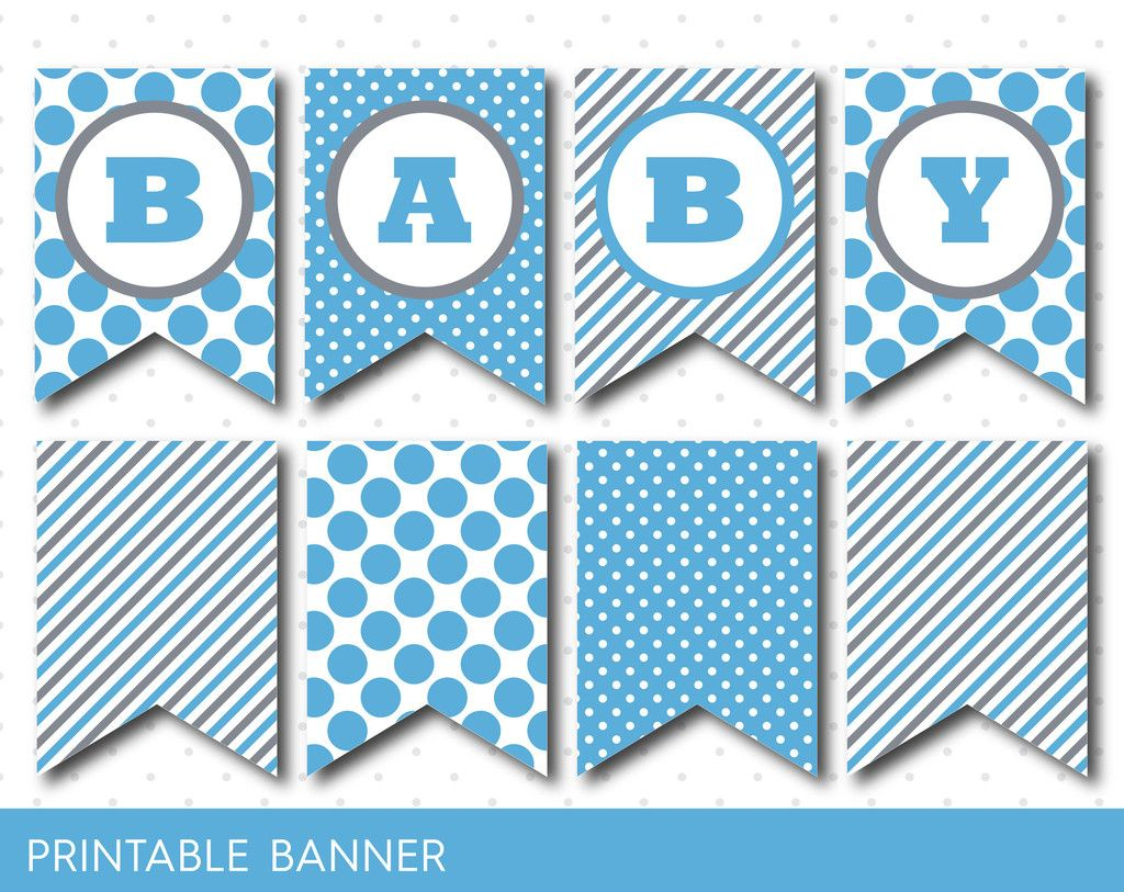 Blue Banner Party Banner Birthday Banner Baby Shower 