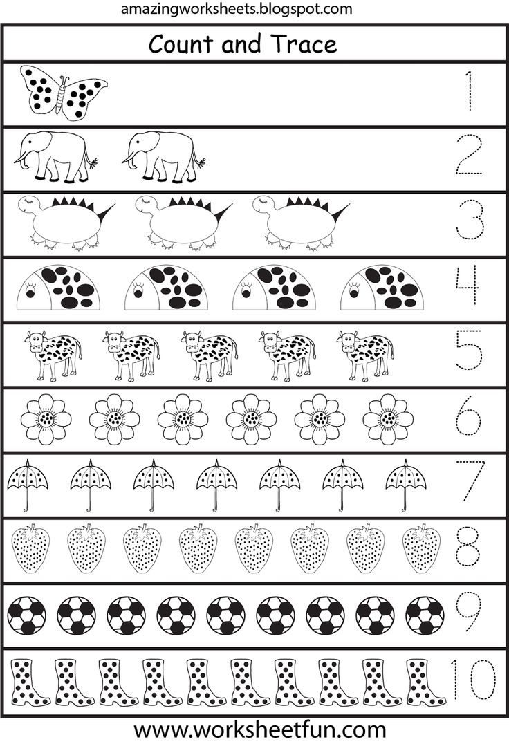 Count Trace Kindergarten Math Lesson Plans Numbers 