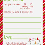 Dear Santa Letter Printable Delightfully Noted
