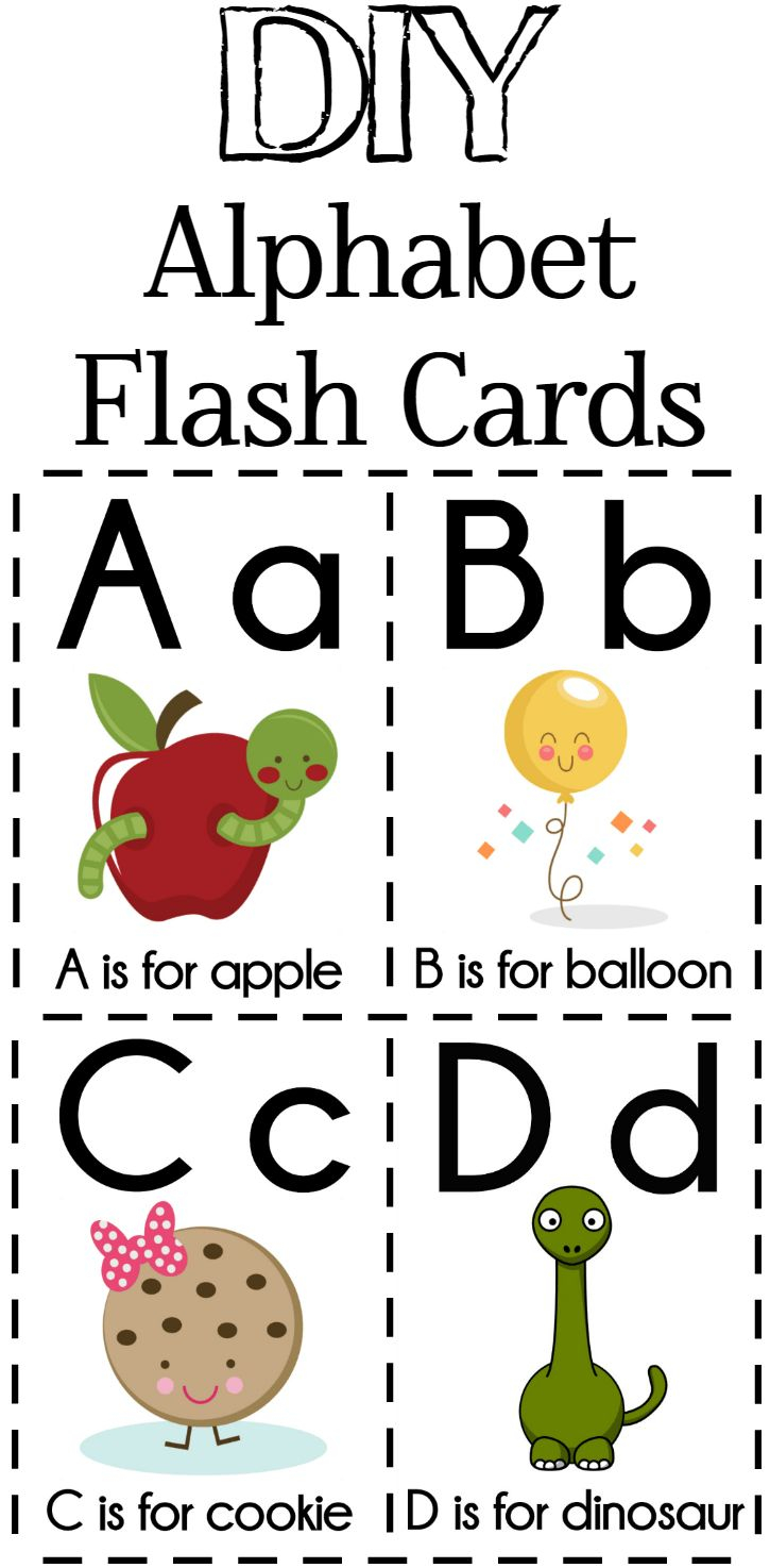 DIY Alphabet Flash Cards FREE Printable Free Preschool 