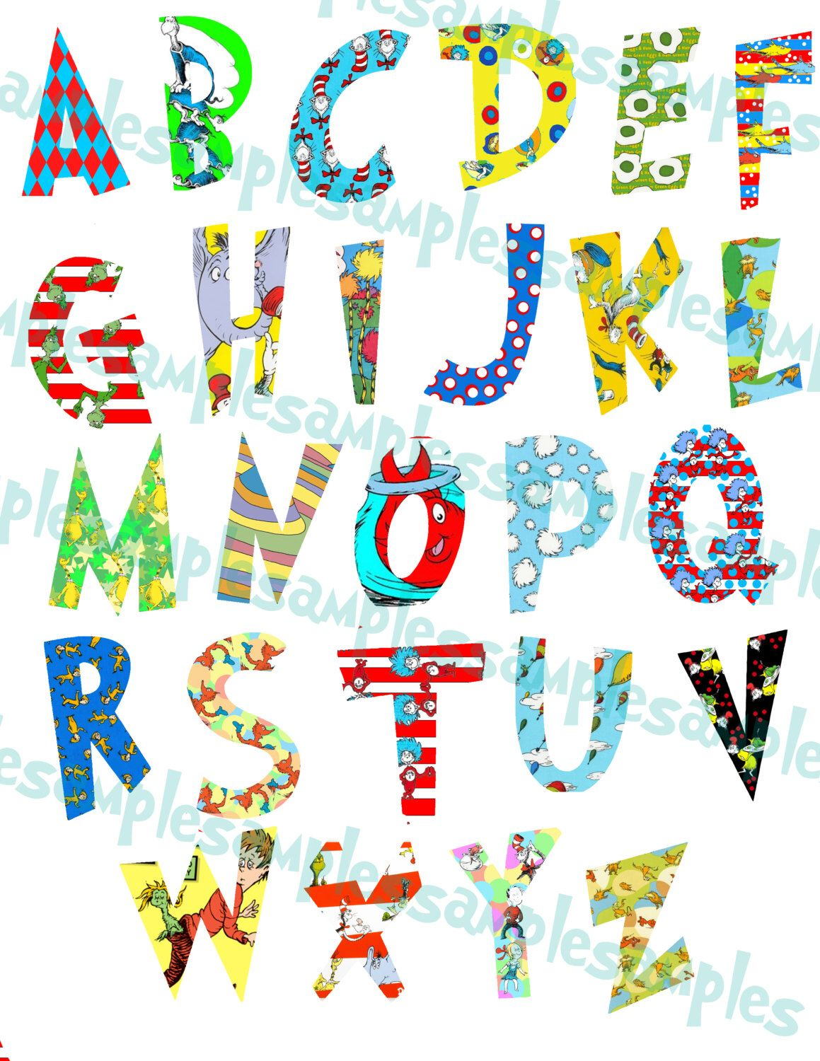 Dr Seuss Alphabet Clipart Printable Font Alphabet 