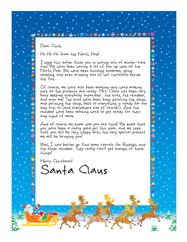 Easy Free Letters From Santa Customize Your Text And 