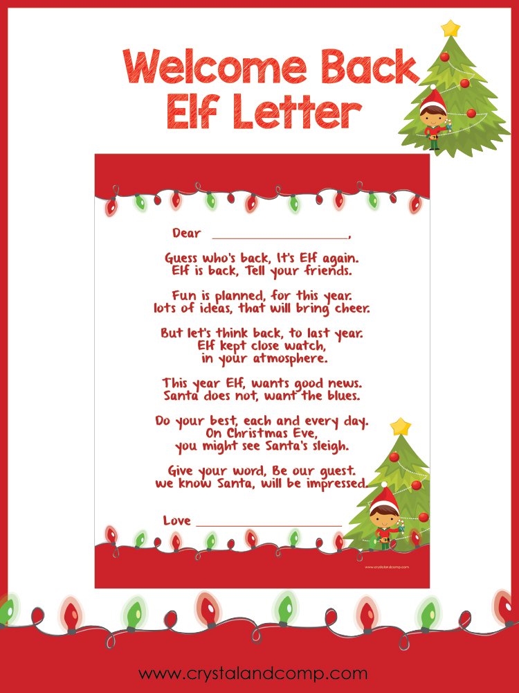 Elf On The Shelf Printables Welcome Letter