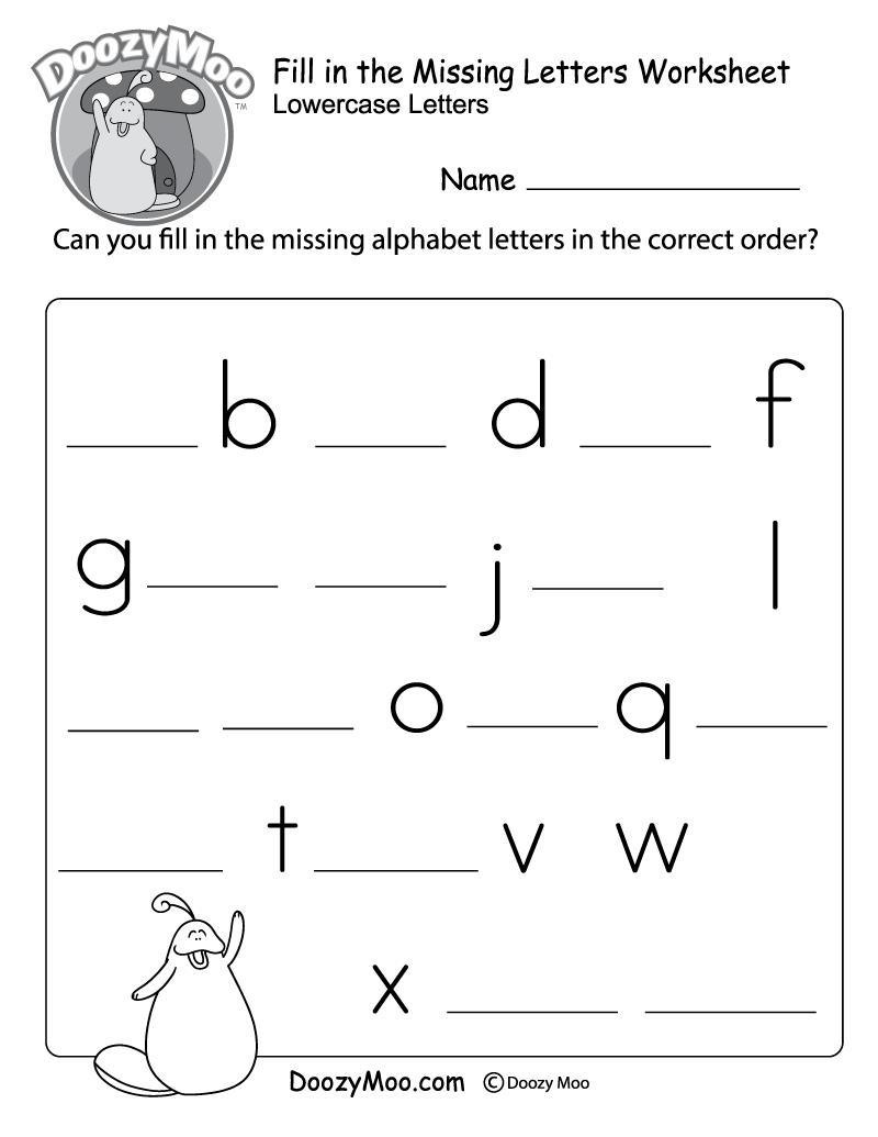 Fill In The Missing Letters Worksheet Free Printable 