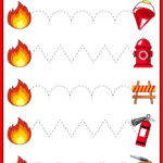 Fire Safety Themed Tracing Worksheets For Pre K And