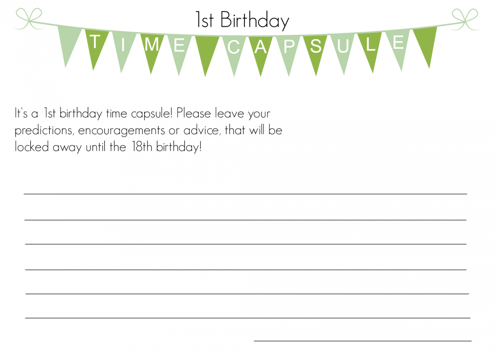 First Birthday Time Capsule With Free Printable