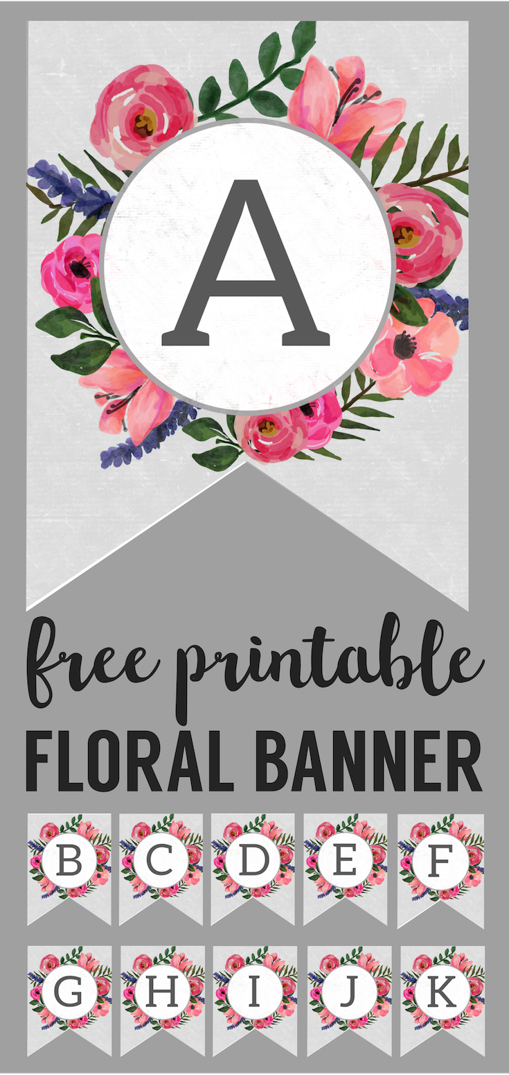 Floral Alphabet Banner Letters Free Printable Free 