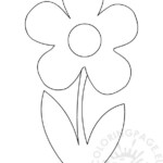 Flower With Stem Template Coloring Page