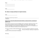 Free Cease And Desist Letter Templates With Sample Word