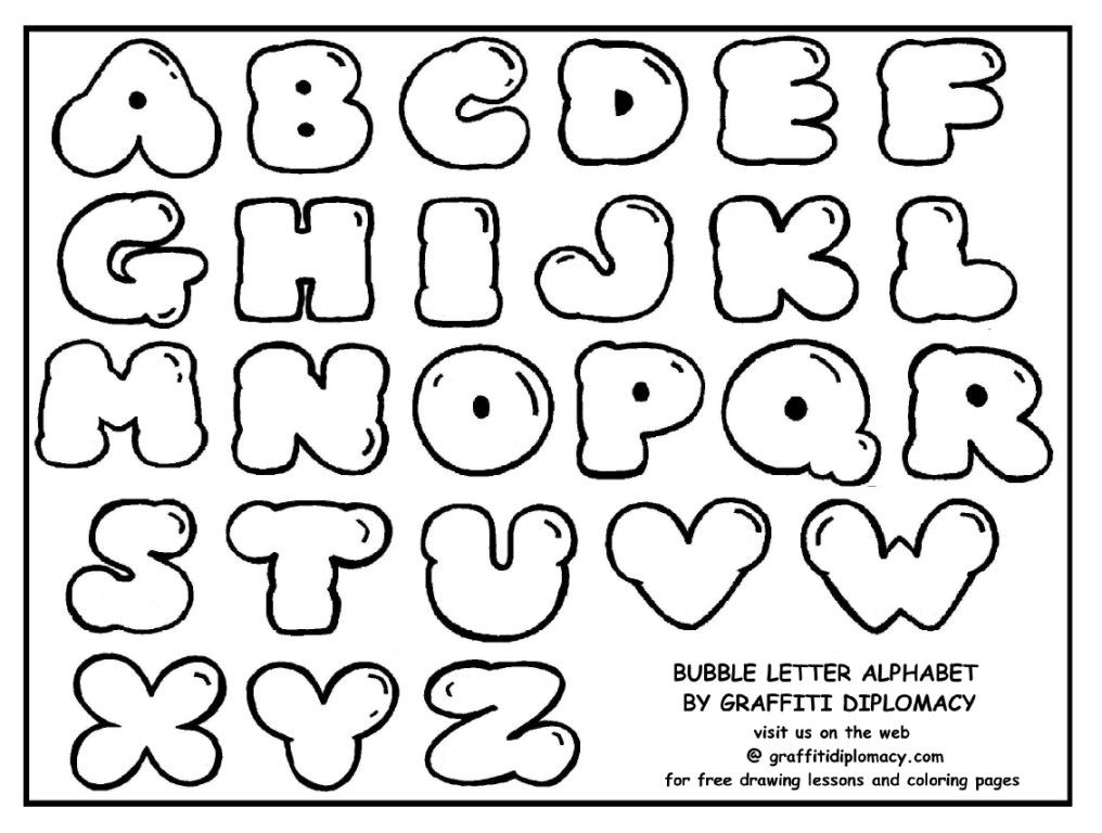 Free Fancy Bubble Letters A Z To Draw Free Large 
