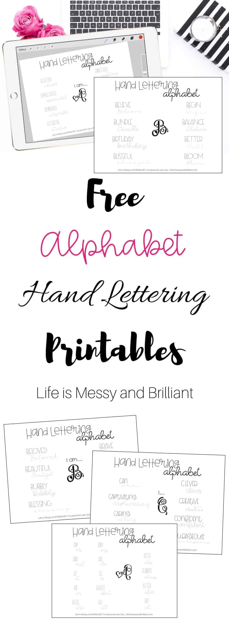 FREE Hand Lettering Alphabet Practice Printables Free 