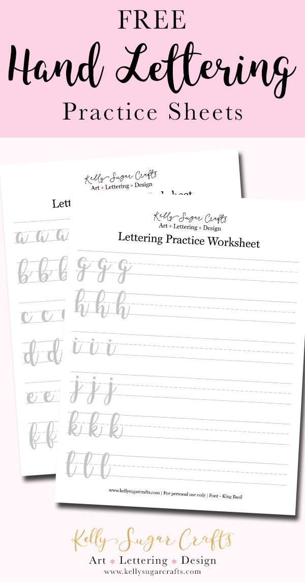 Free Hand Lettering Practice Sheets Brush Lettering 