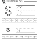 Free Letter S Alphabet Learning Worksheet For Preschool