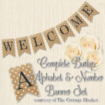 Free Printabe COMPLETE Alphabet And Number Burlap Banner