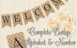 Free Printabe COMPLETE Alphabet And Number Burlap Banner
