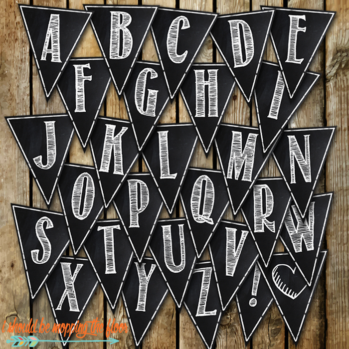 Free Printable Chalkboard Banner Letters A Z Free 