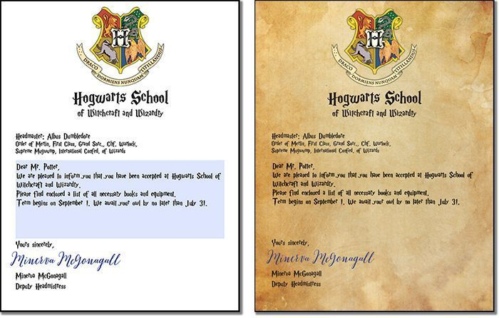 Free Printable Customizable Hogwarts Letter And Envelope