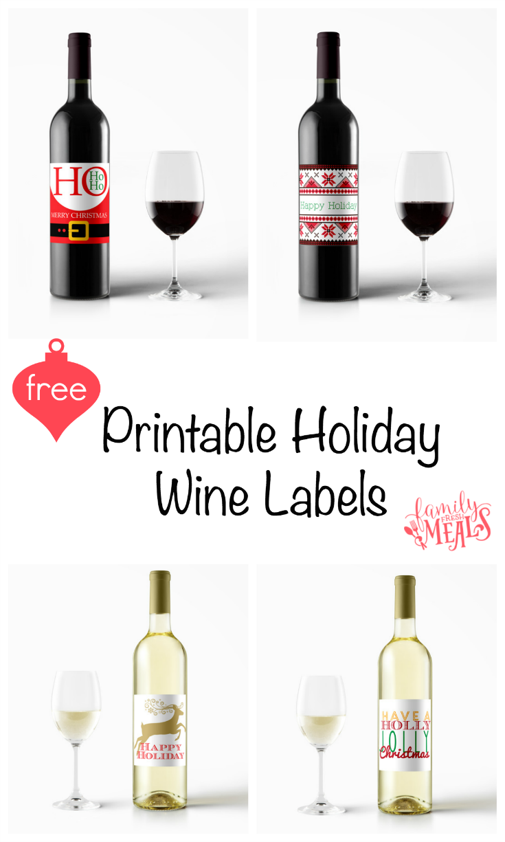 Free Printable Holiday Wine Labels Family Fresh Meals
