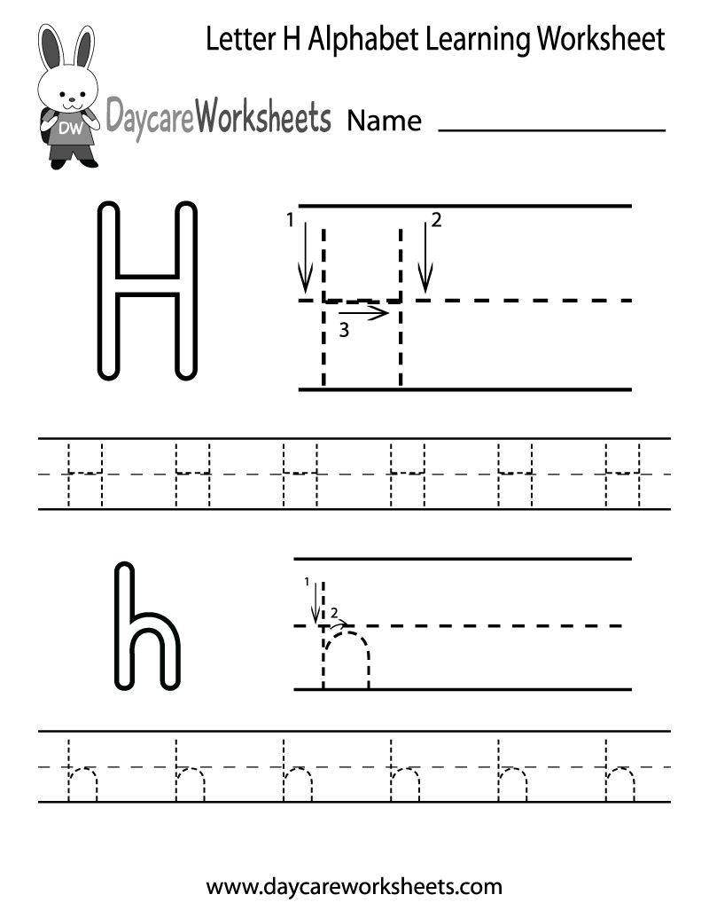 Free Printable Letter H Alphabet Learning Worksheet For 