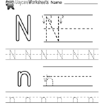 Free Printable Letter N Alphabet Learning Worksheet For