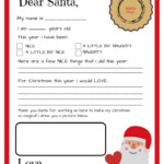 FREE Printable Letter To Santa Allow Your Child To