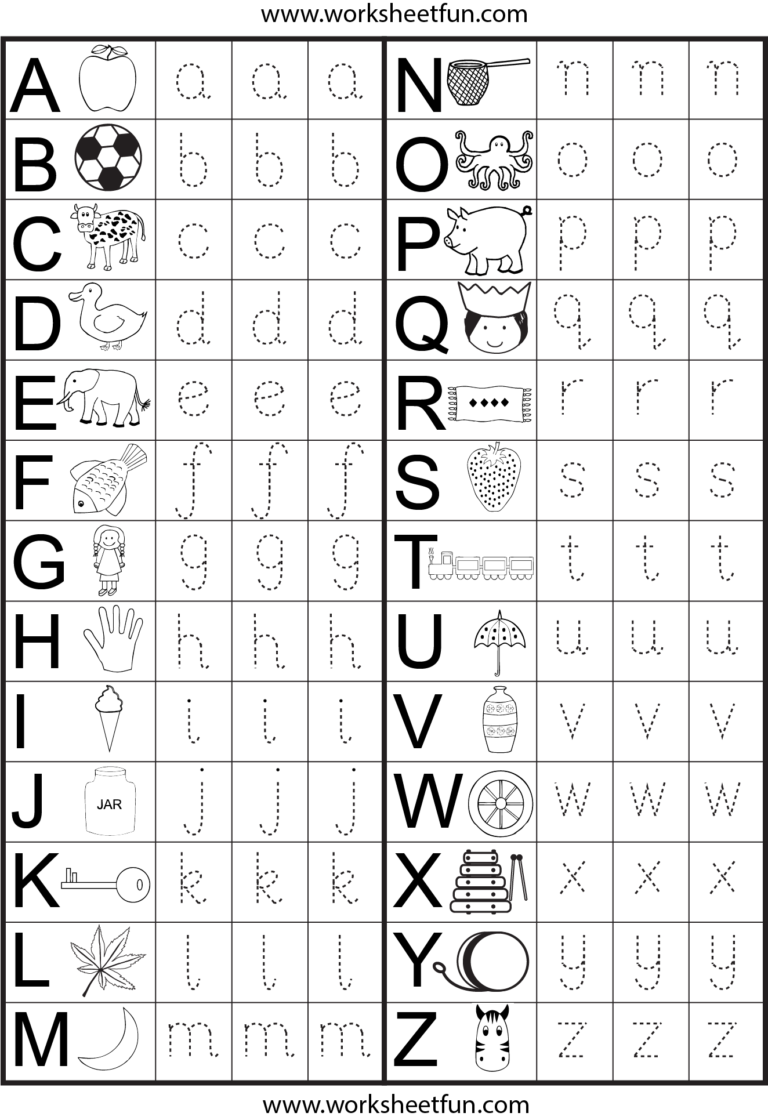 Free Printable Kindergarten Letter Worksheets