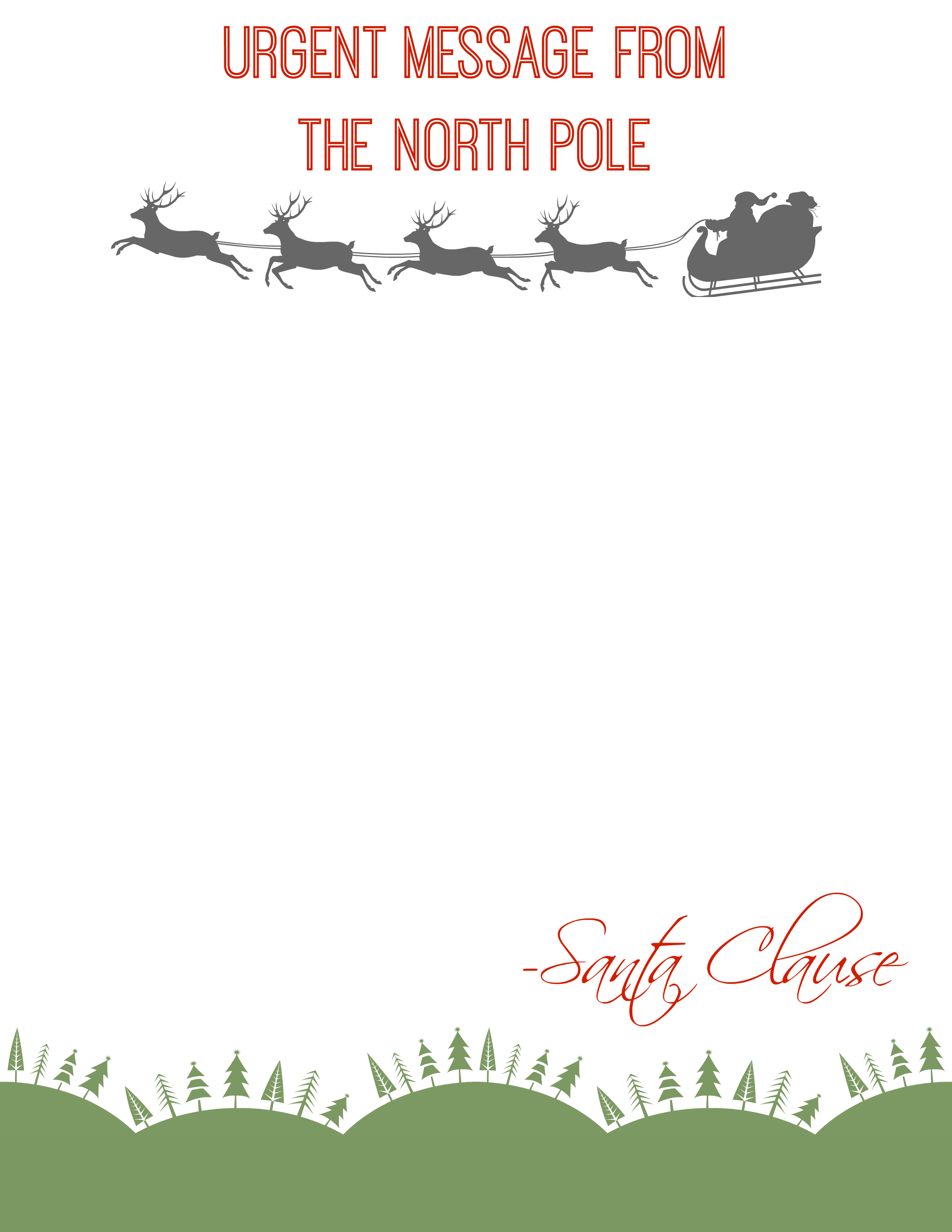 Free Printable Santa Letter Urgent Message From The 