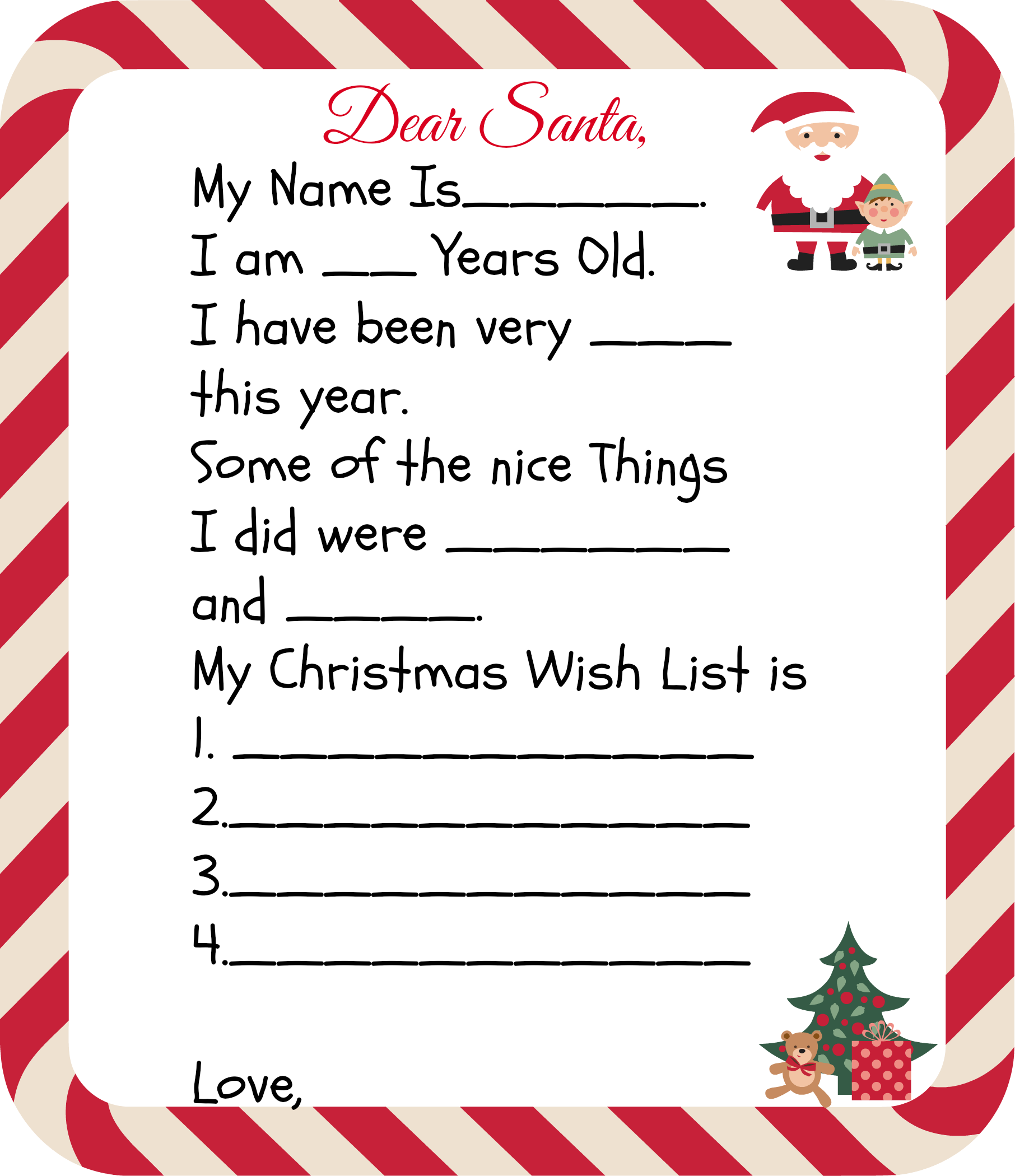 Free Printable Santa Letters For Kids