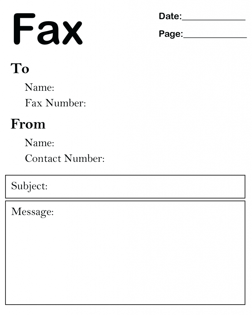  Free Printable Standard Fax Cover Sheet Template 