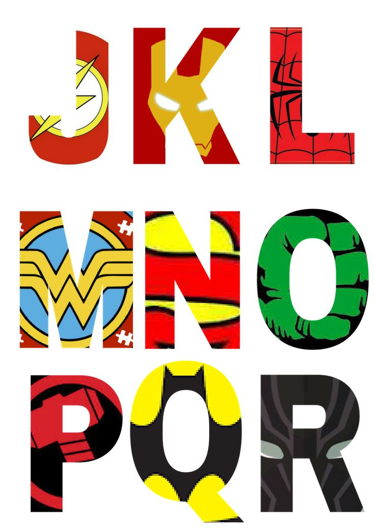 Free Printable Superhero Alphabet Letters Avengers 