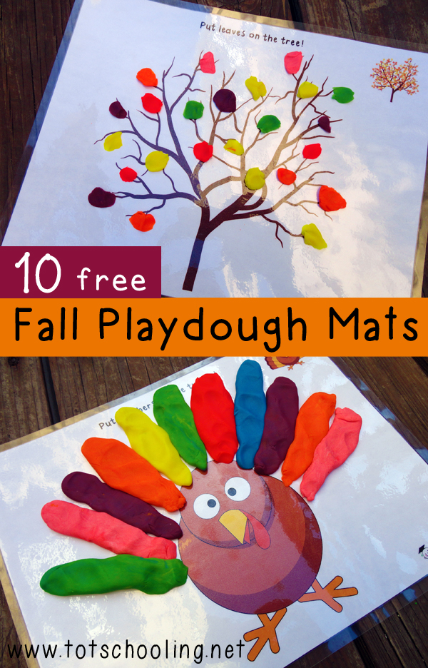 FREE Set Of 10 Fall Themed Playdough Mats Free 